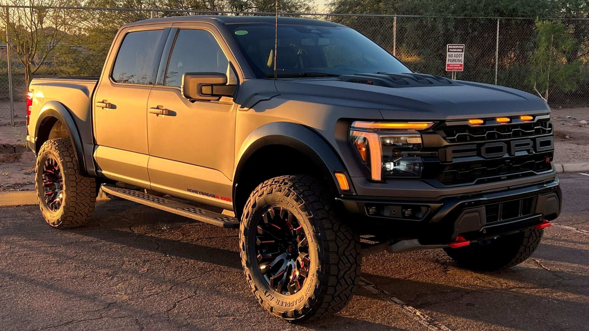 Ford Raptor wrapped in matte metallic charcoal gray at Innovated Wraps in Tempe, Arizona