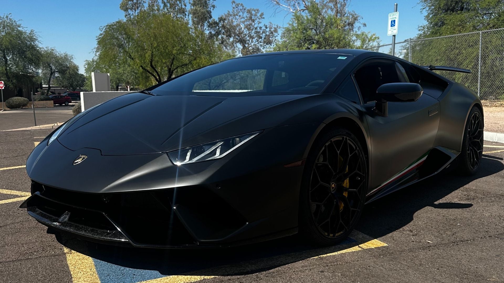 Lamborghini wrapped in satin black vinyl in Scottsdale