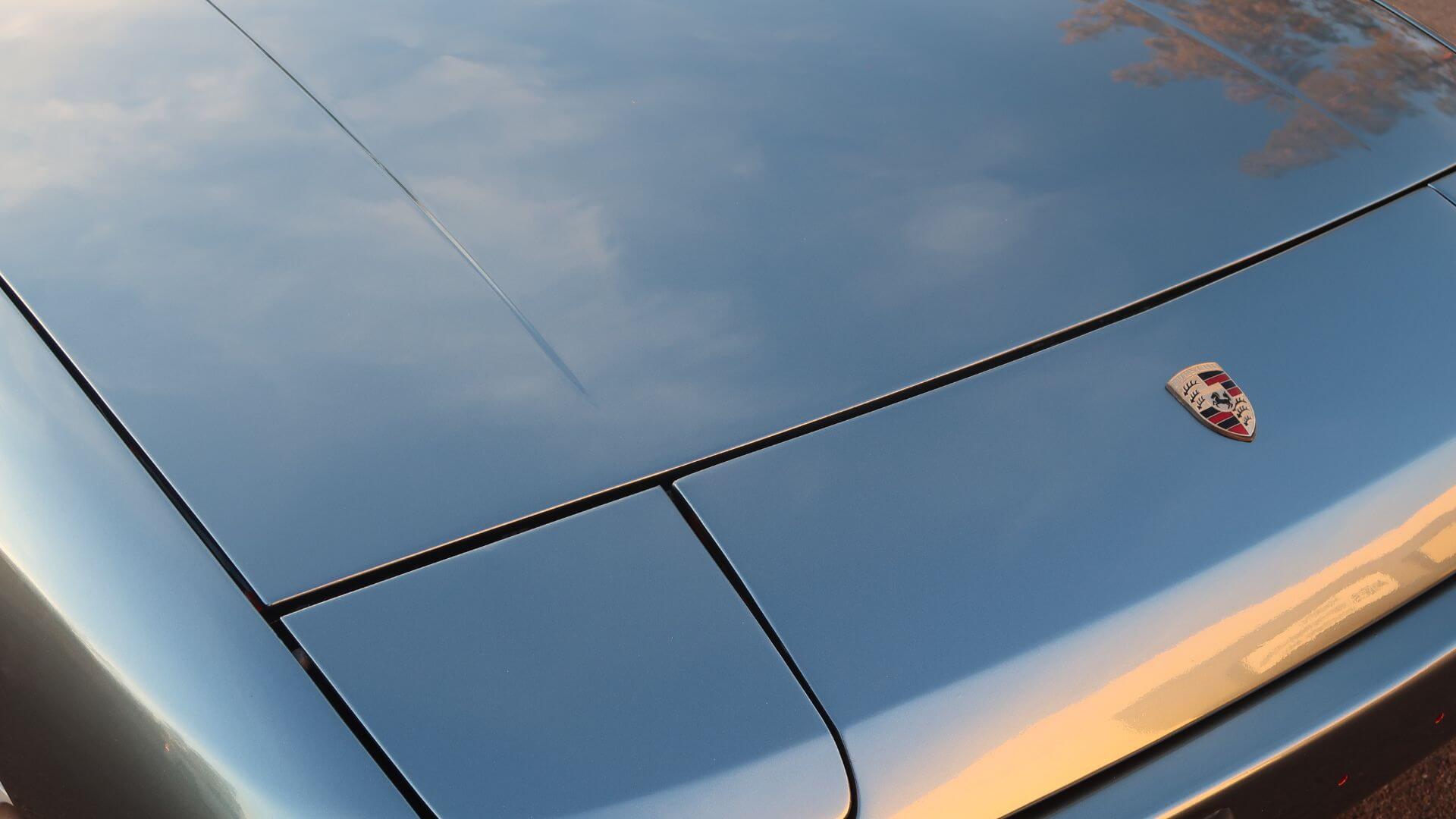Porsche wrapped in Inozetek Copaze Blue color change paint protection film